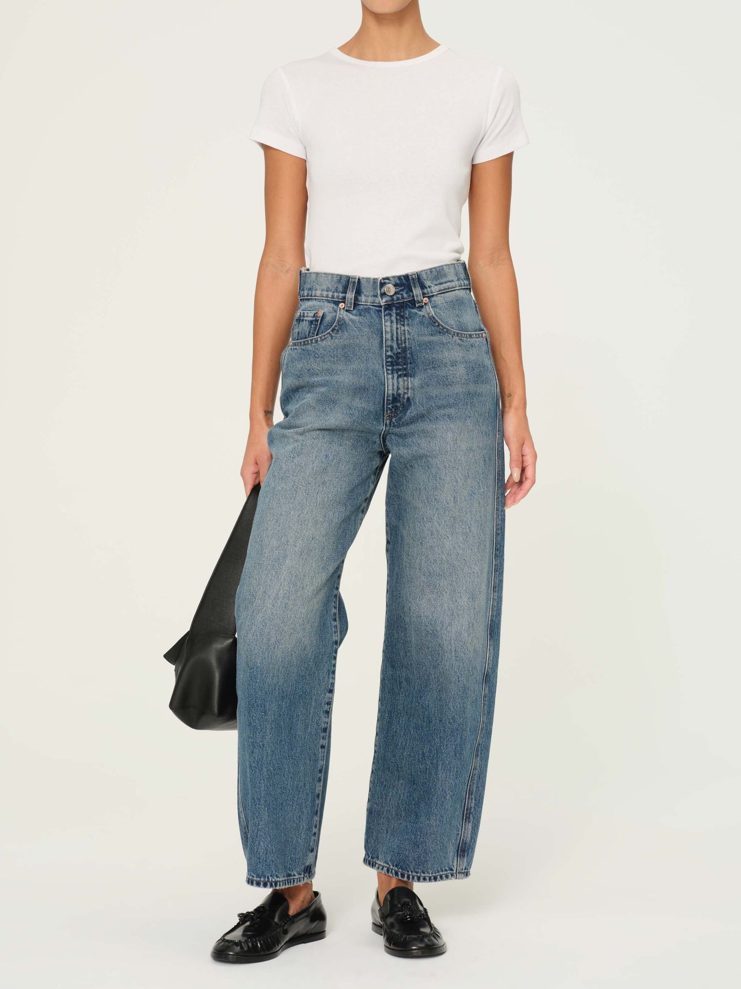 DL1961 Taylor Relaxed Barrel Ultra High Rise 27" Jeans - Endless Sea