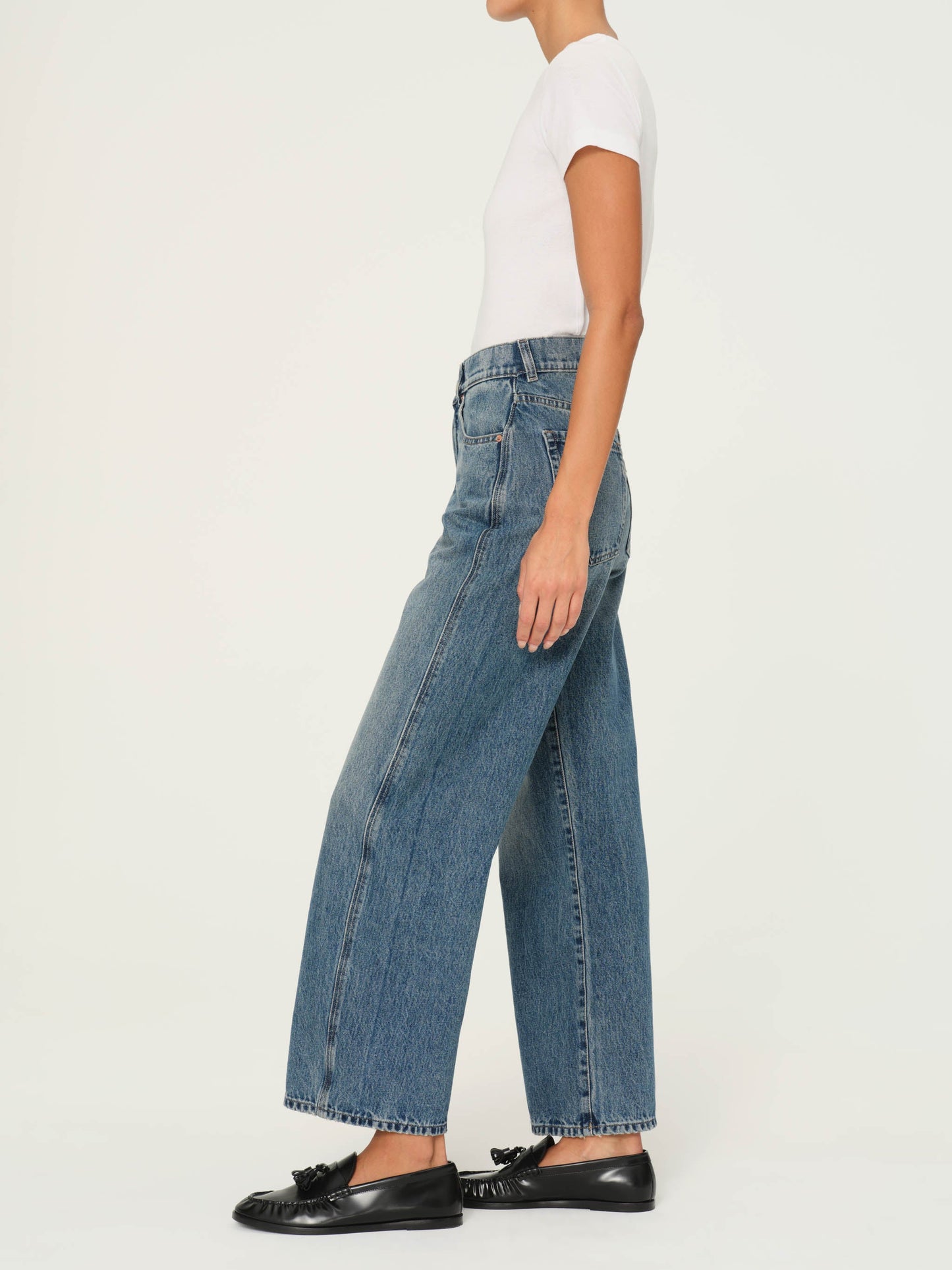 DL1961 Taylor Relaxed Barrel Ultra High Rise 27" Jeans - Endless Sea