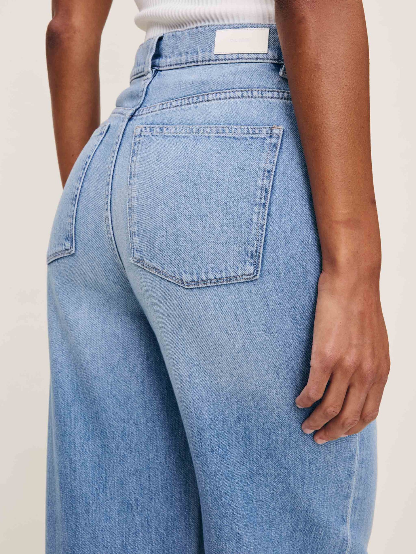 DL1961 Hepburn Wide Leg High Rise 32" Jeans - River Bank