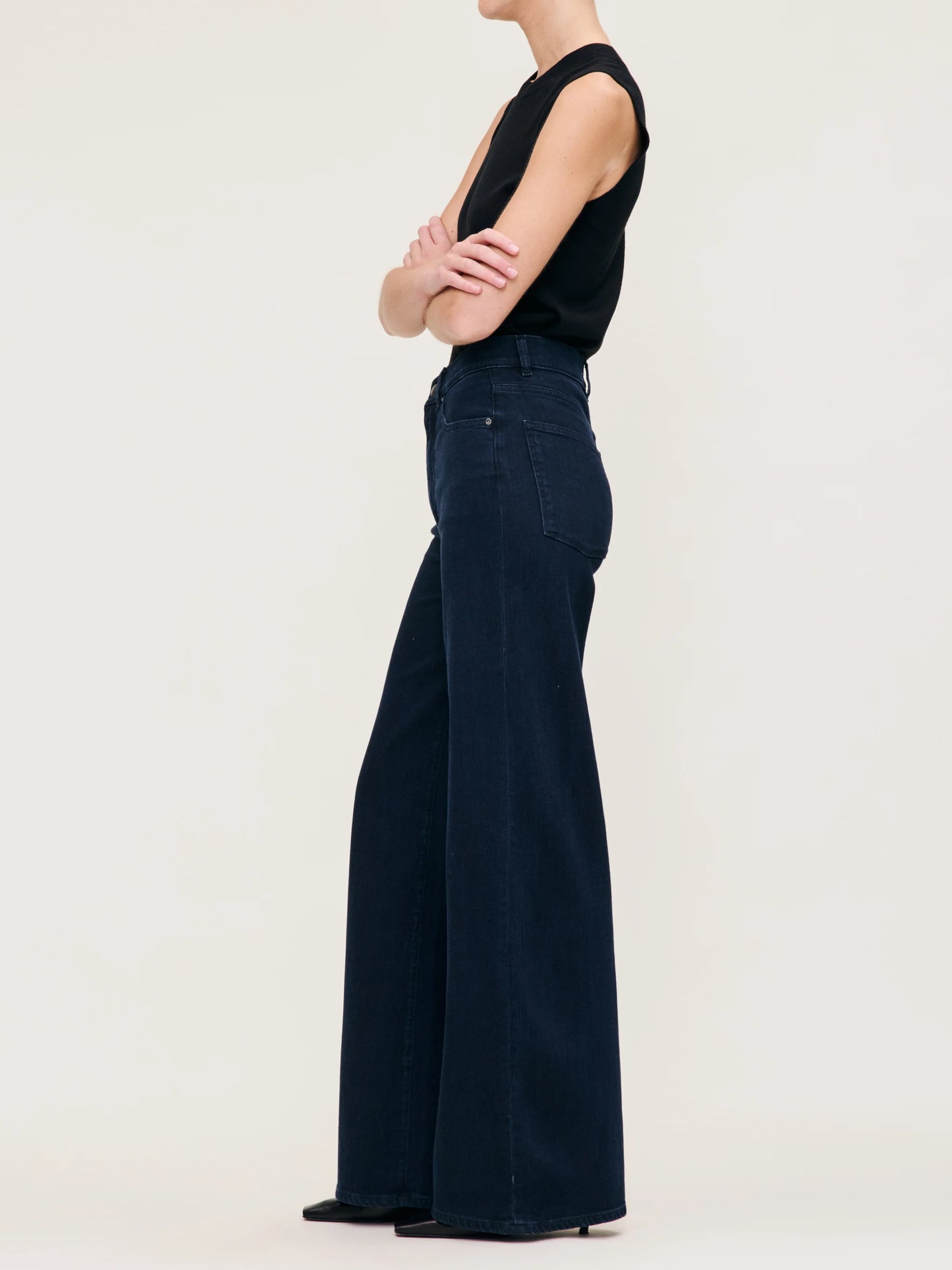 DL1961 Hepburn Wide Leg High Rise 32" Jeans - Flatiron