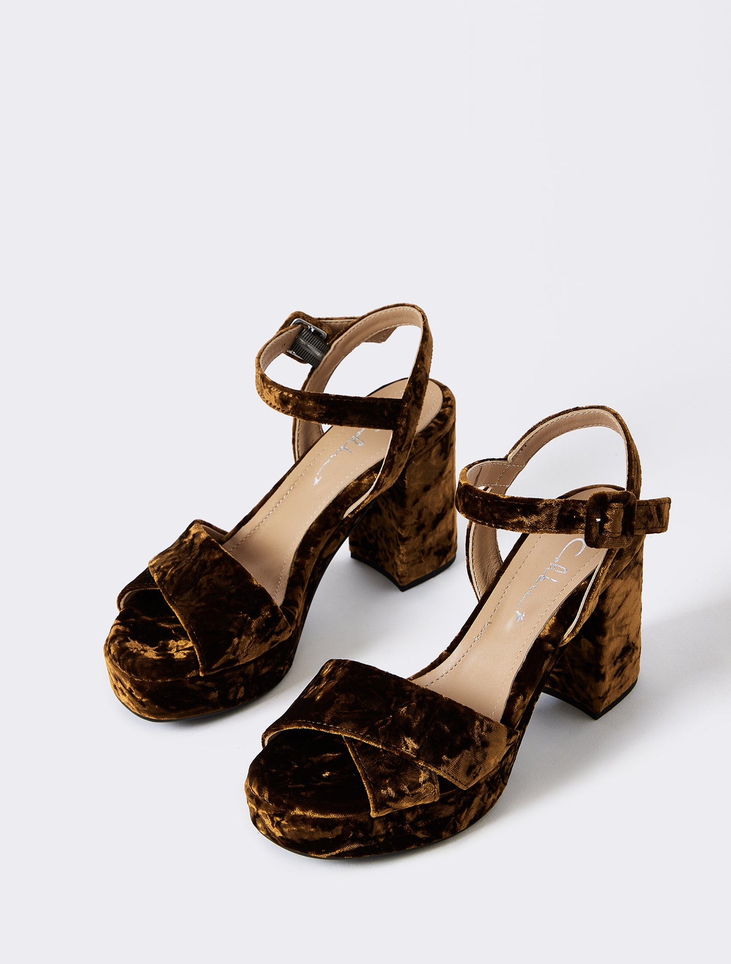 Colibri Tacco Plato Velluto Mastrop Sandals