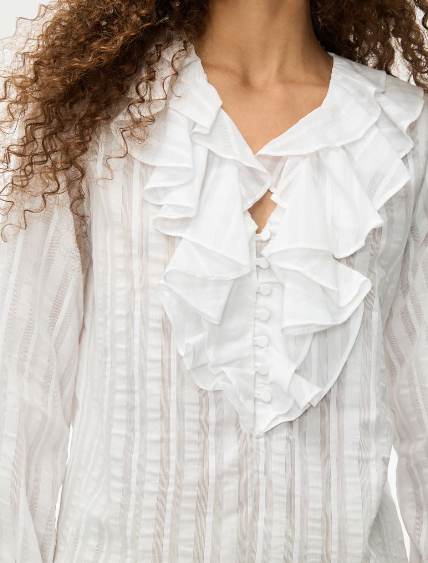 IBlues Big White Stripes Ruched Shirt