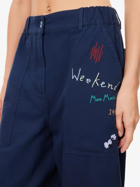 Max Mara Weekend Lotus Embroidered Trousers
