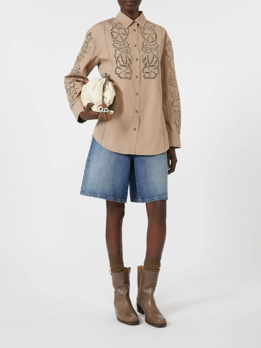 Max Mara Weekend Elmi Embroidered Poplin Shirt