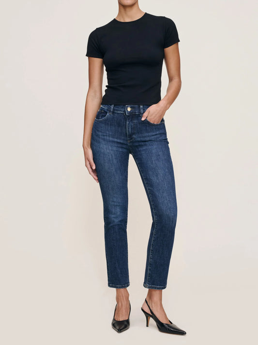 Dl1961 Mara Straight Mid Rise Instasculpt Ankle Jeans - India Ink