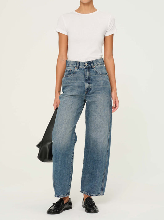 DL1961 Taylor Relaxed Barrel Ultra High Rise 27" Jeans - Endless Sea