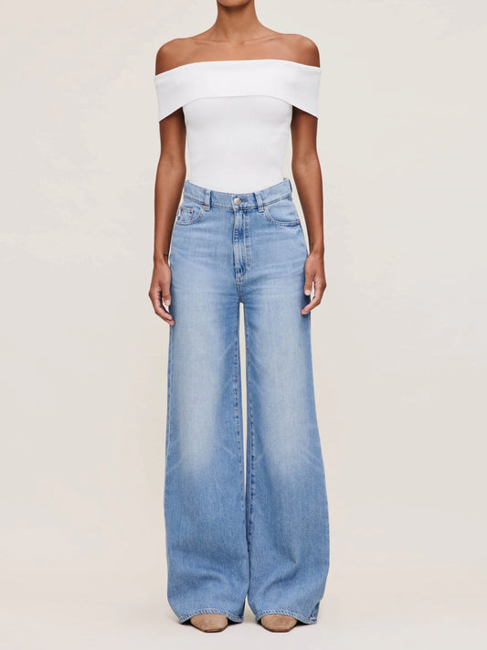 DL1961 Hepburn Wide Leg High Rise 32" Jeans - River Bank