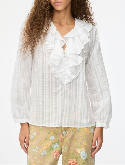 IBlues Big White Stripes Ruched Shirt