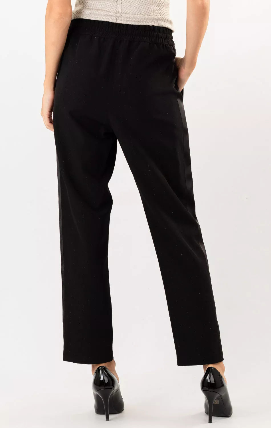 Patrizia Pepe Trousers Black Lurex Stripes