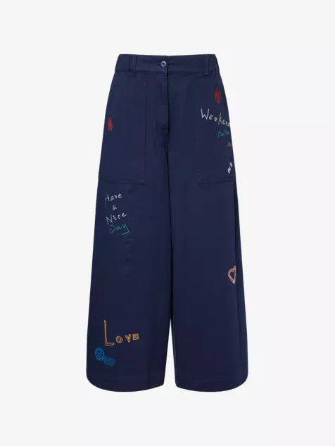 Max Mara Weekend Lotus Embroidered Trousers