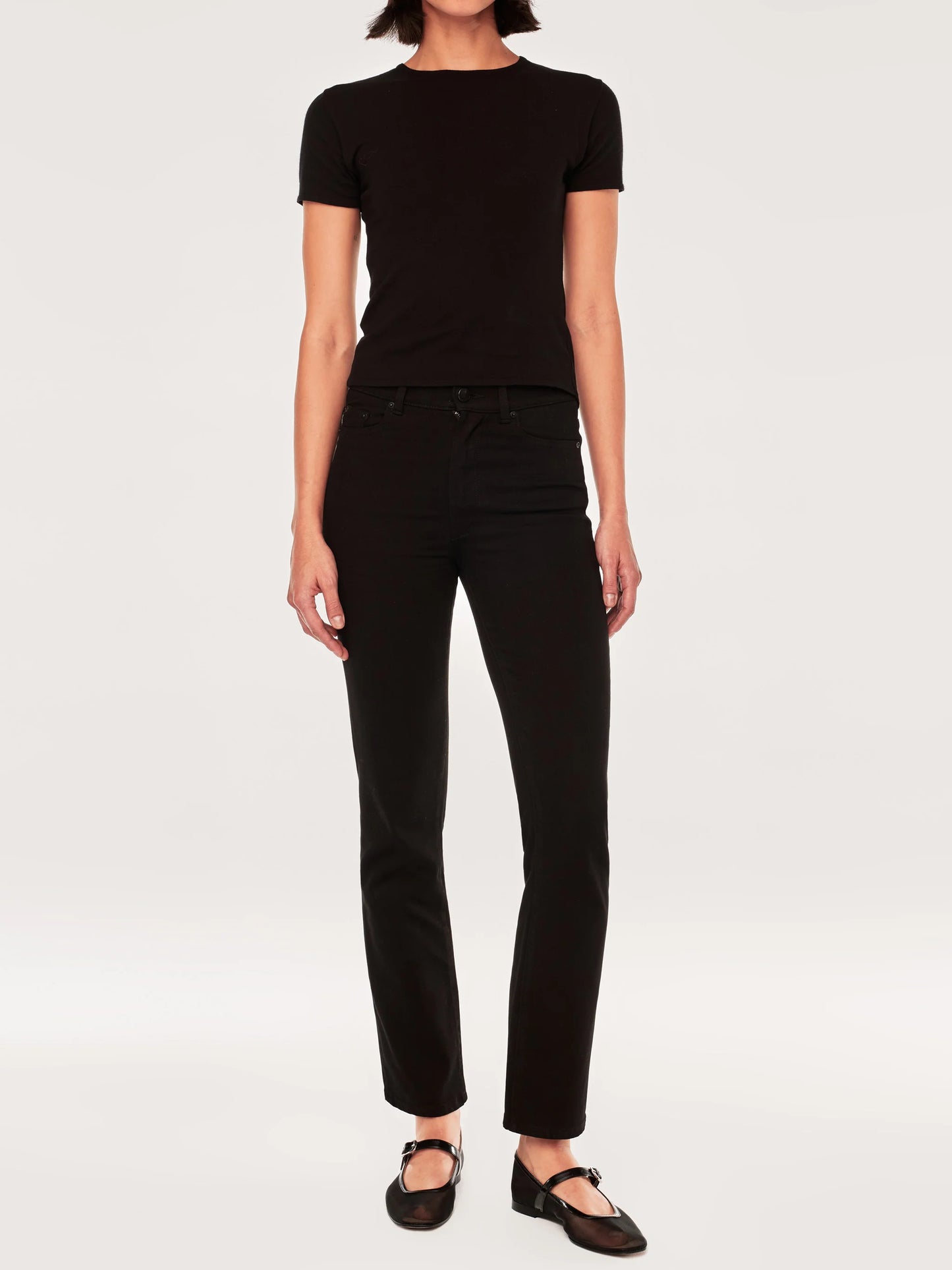 DL1961 Halle Straight High Rise Instasculpt™ 29" Jeans - Black Peach