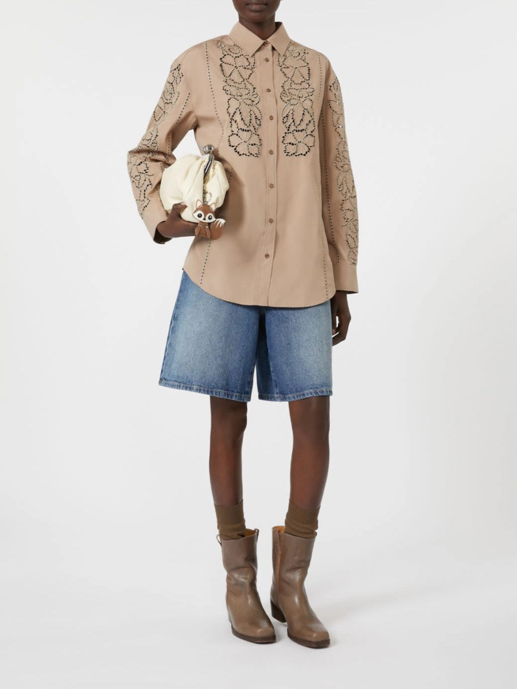 Max Mara Weekend Elmi Embroidered Poplin Shirt