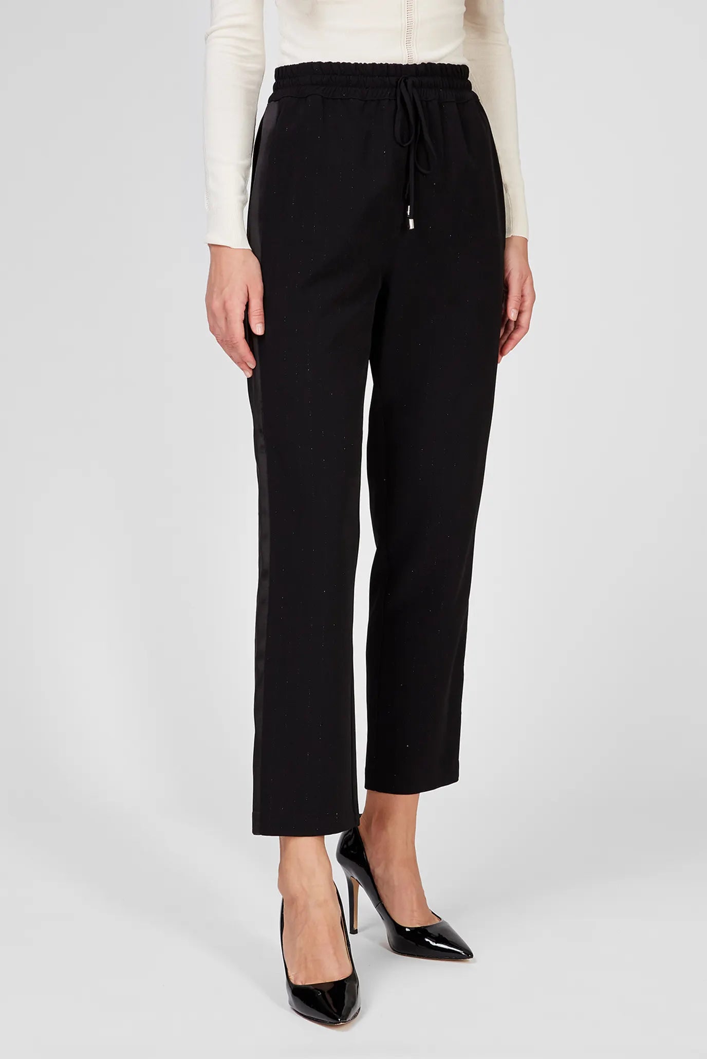 Patrizia Pepe Trousers Black Lurex Stripes