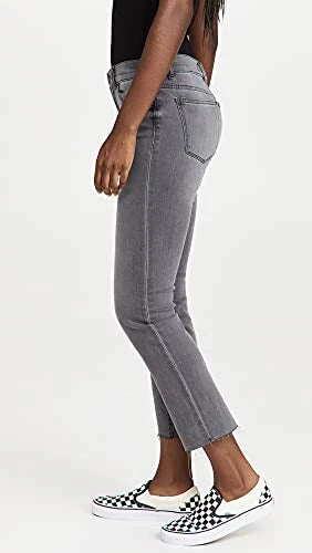 DL1961 Mara Straight Mid Rise Instasculpt Ankle Jeans - Overcast Raw