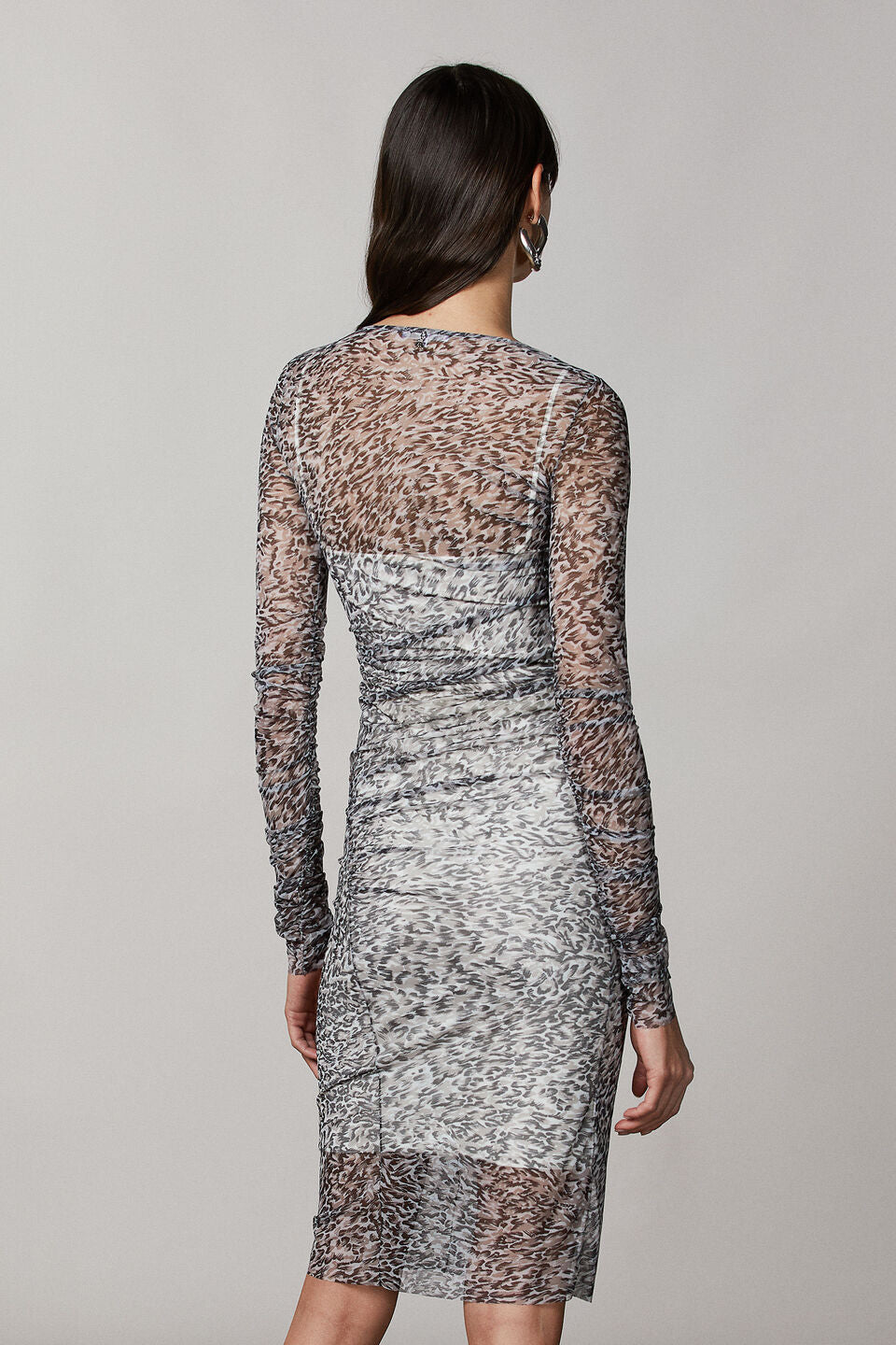 Patrizia Pepe Tulle Dress Grey Tatami Feather