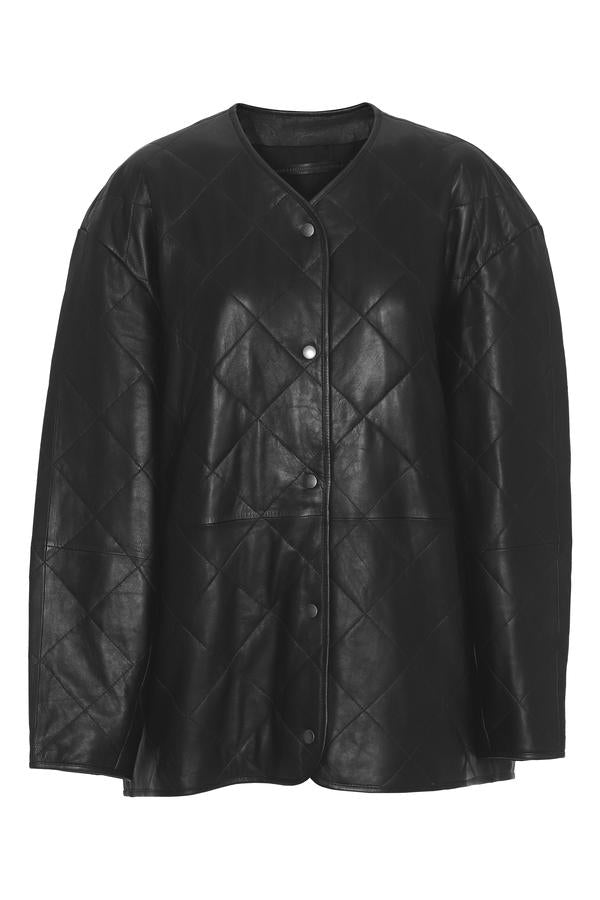 Ziba Quilted Thin Leather Jacket